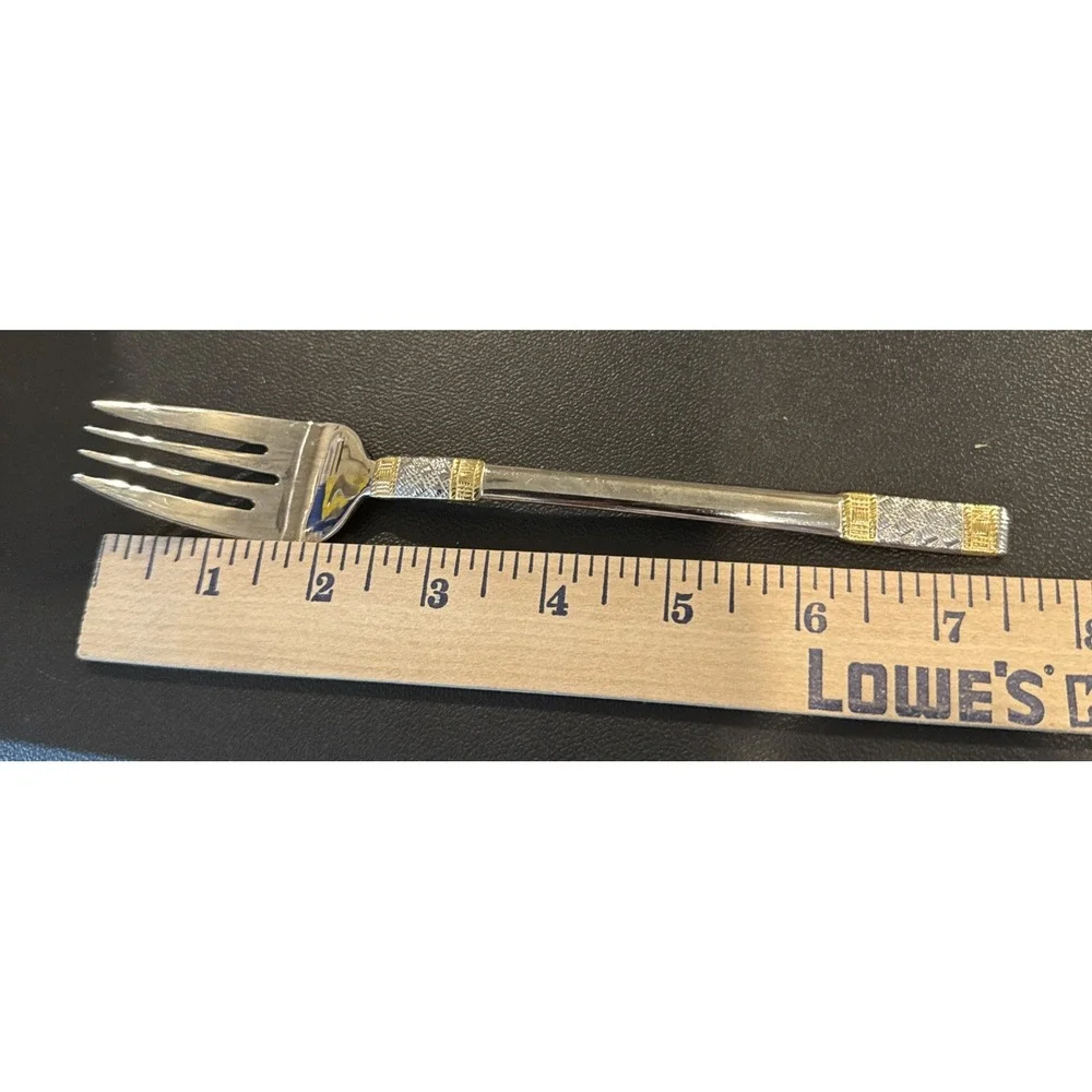 Wallace Golden Corsica Salad Forks Fork Set Of 4 Stainless 18/10 Flatware 7 1/2